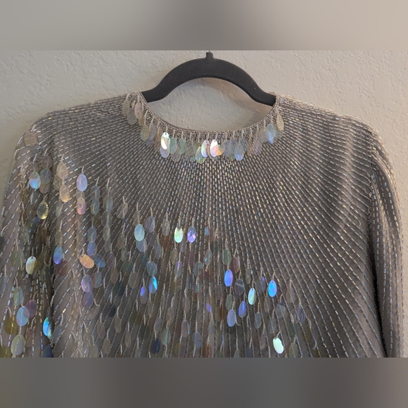 Vintage Silver Beaded Jacket - Picture 6 of 12